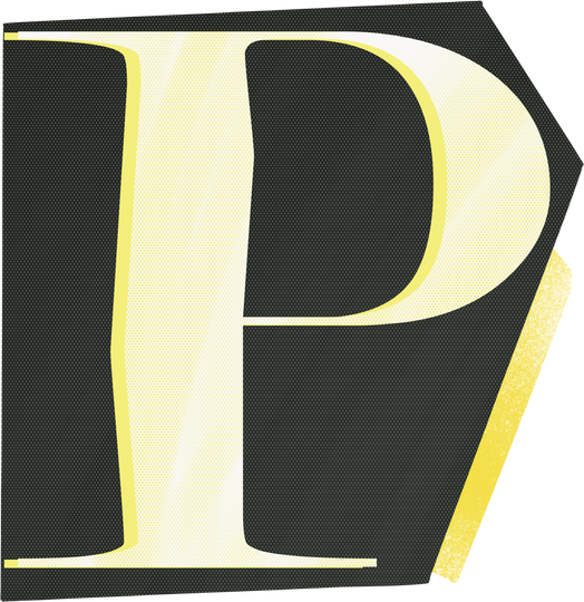 Cutout letter P