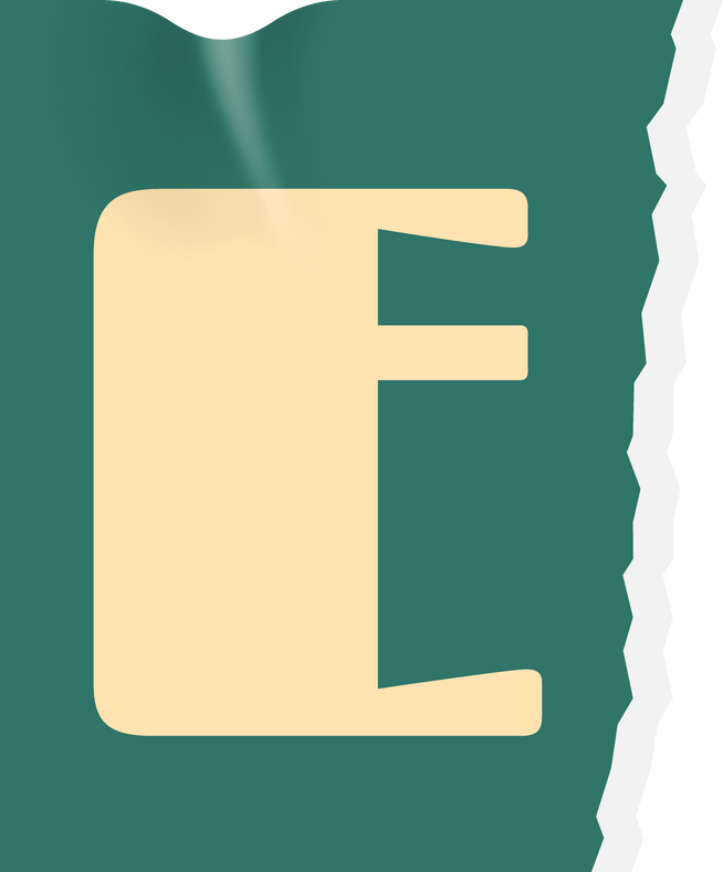 Letter E Magazine Cutout