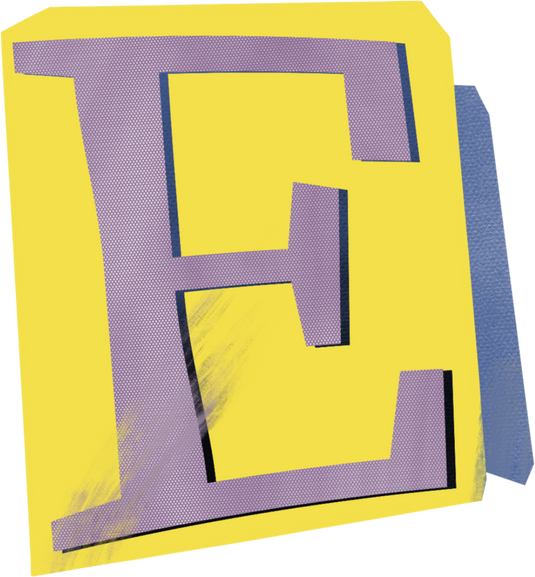 Cutout letter E